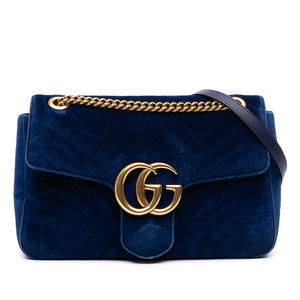 Pre-Loved Gucci Medium GG Marmont Matelasse Velvet Flap Crossbody